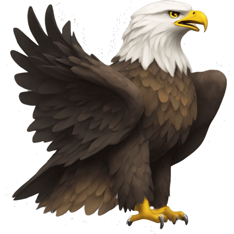 Caucasian mountain with golden eagle. emoji