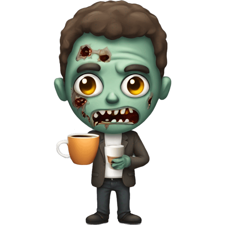 zombie with coffee emoji