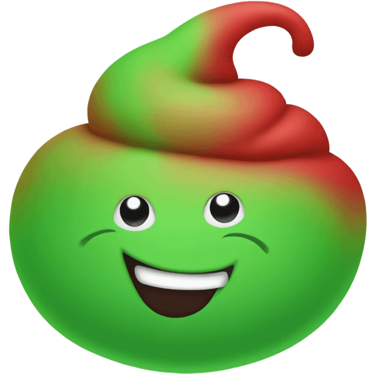 Red and green swirl poop emoji emoji