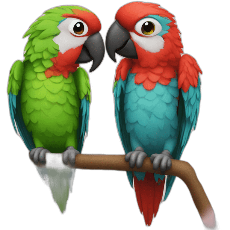 Parrots kiss emoji