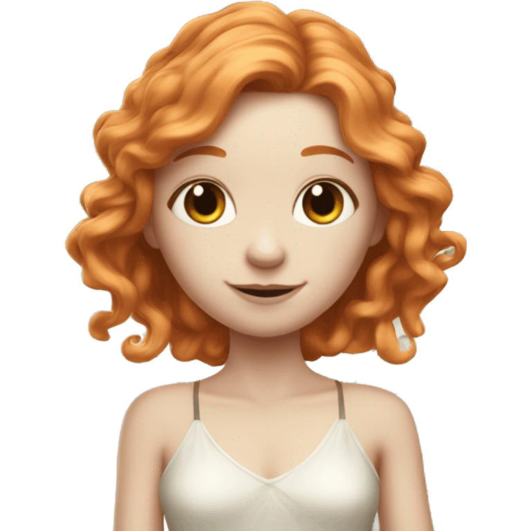 a white skin fairy, long ginger hair and wings emoji