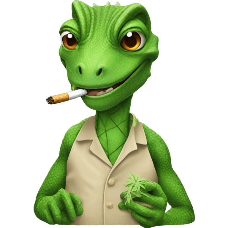 lizard smoking weed emoji