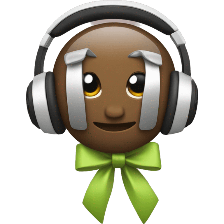 Apple max headphones with a bow emoji