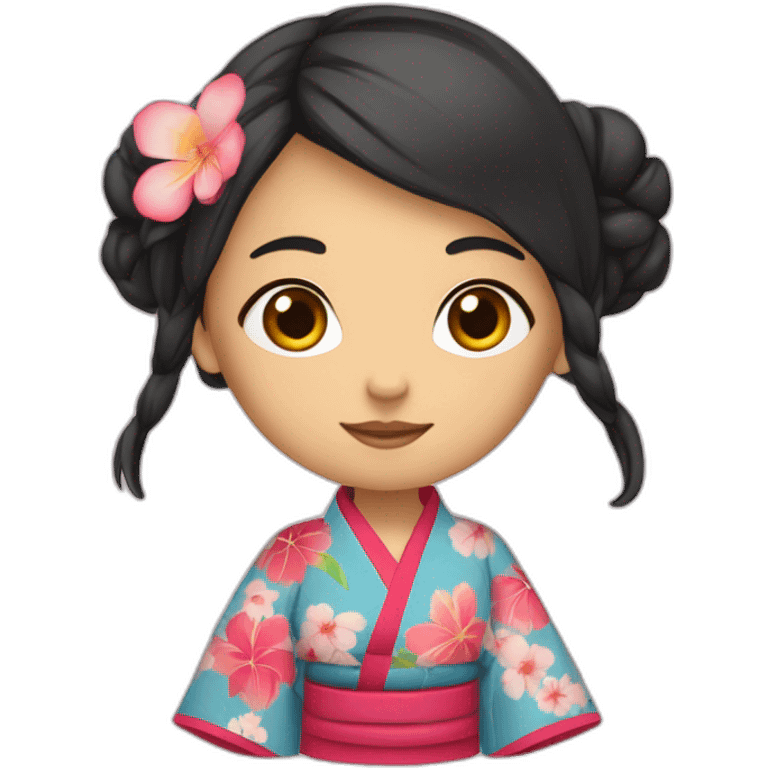 Une fille avc un kimono emoji