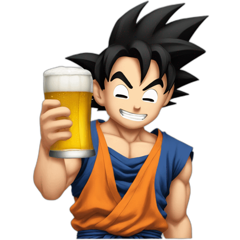 Goku drinking beer emoji