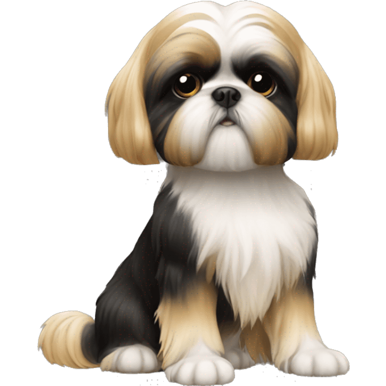 Gold and black shih tzu emoji