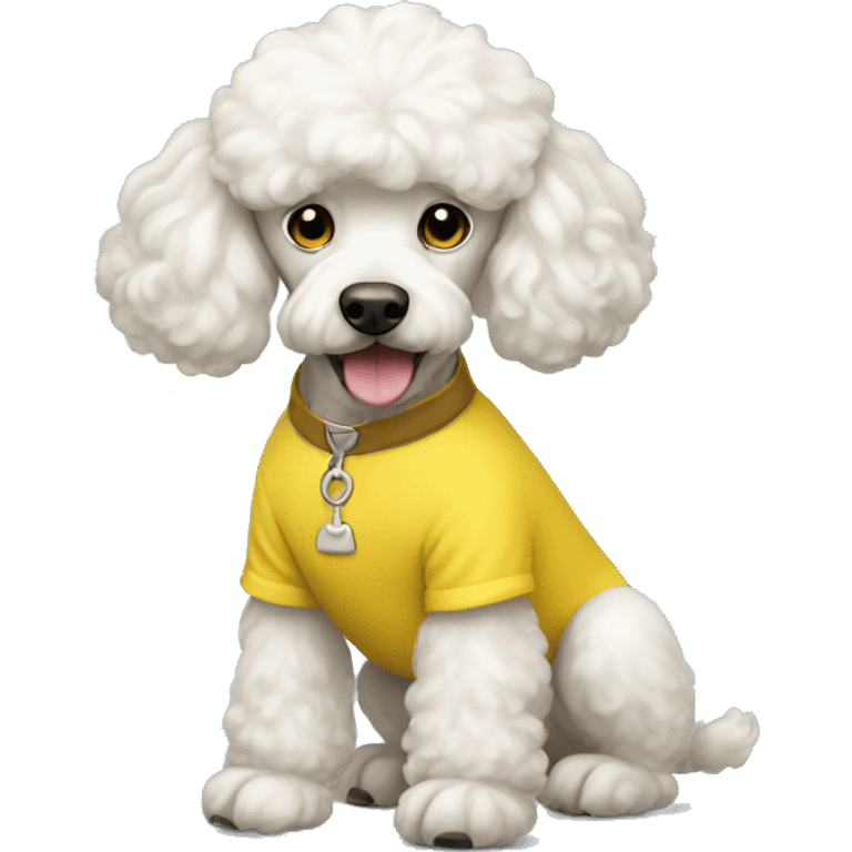 White poodle in yellow shirt emoji