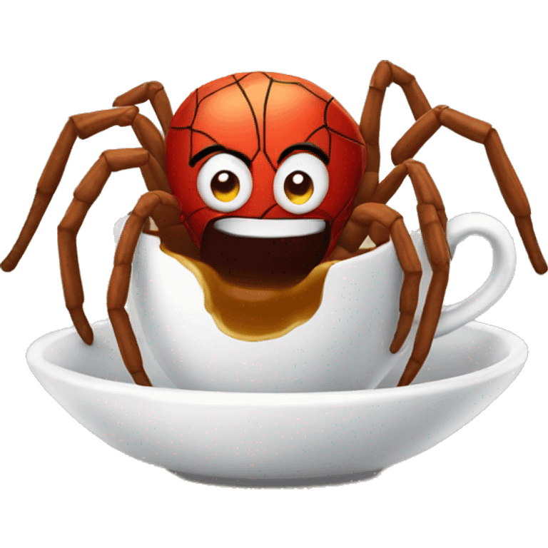 Spider went coffee shop emoji