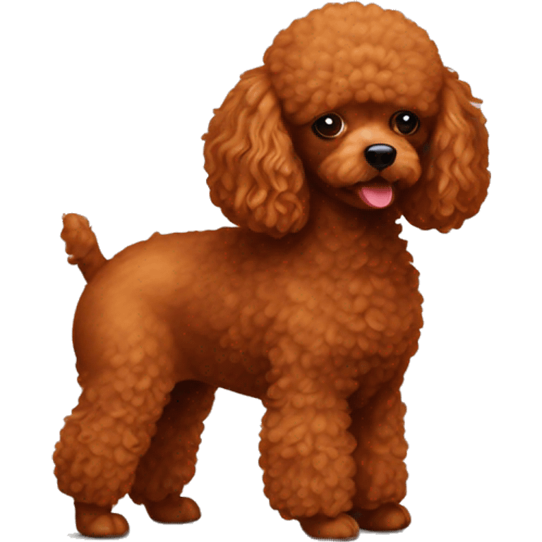 red toy poodle pooping emoji