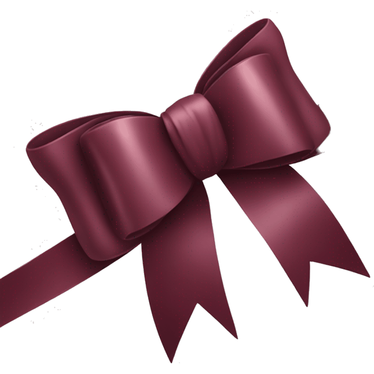 Burgundy glossy bow  emoji