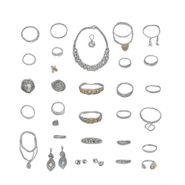 silver jewelry in display emoji