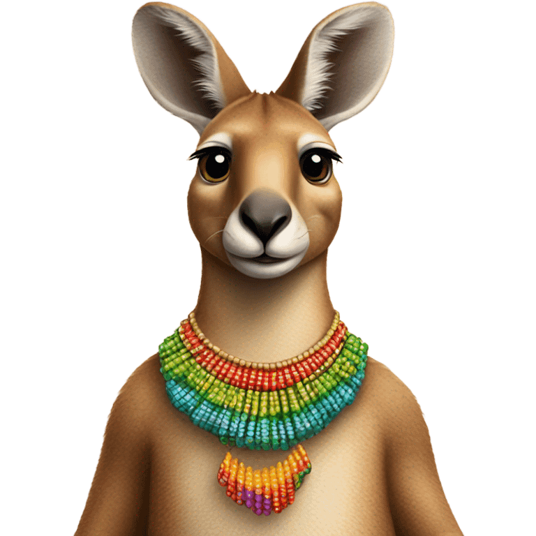 Kangaroo with a necklace  emoji