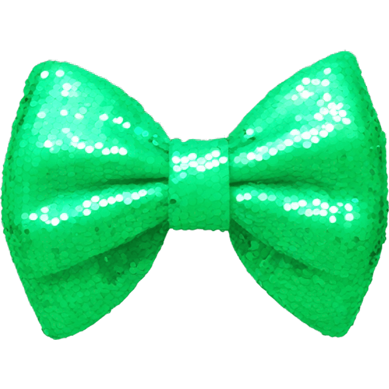 Sequin mint green bow emoji