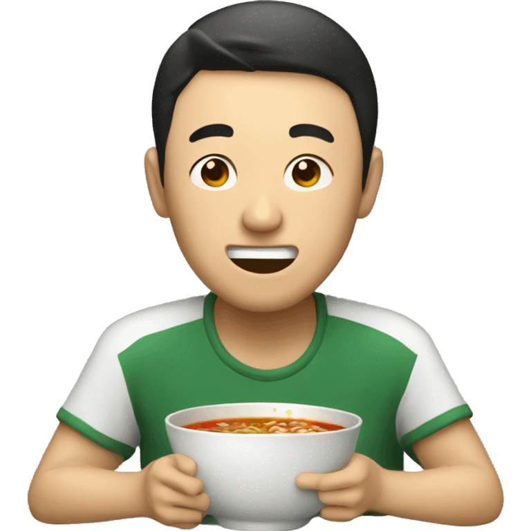 Chinese guy eatting soup emoji