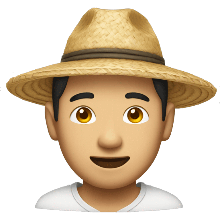 chineese man with straw hat emoji