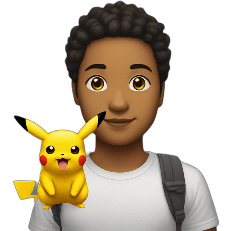 Pikachu sur l'épaule de sasha emoji