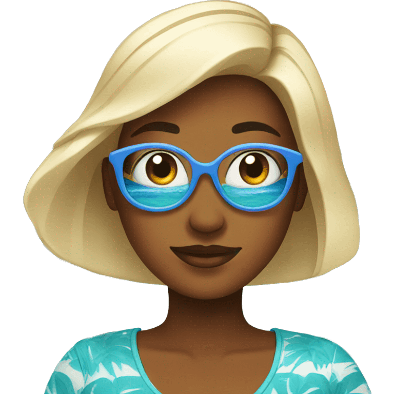 Women on sunny island  emoji