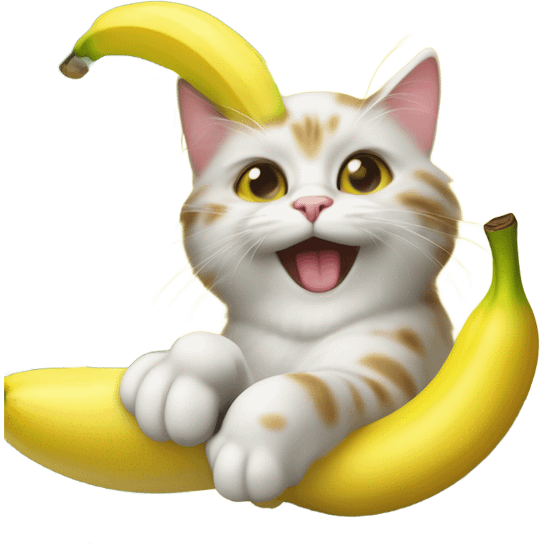 cat with banana emoji