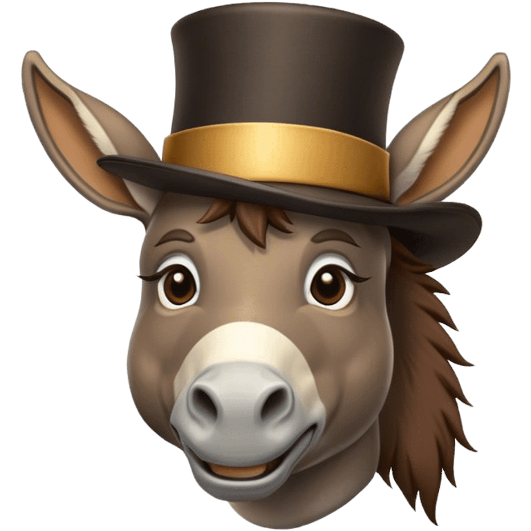 donkey wearing tophat emoji