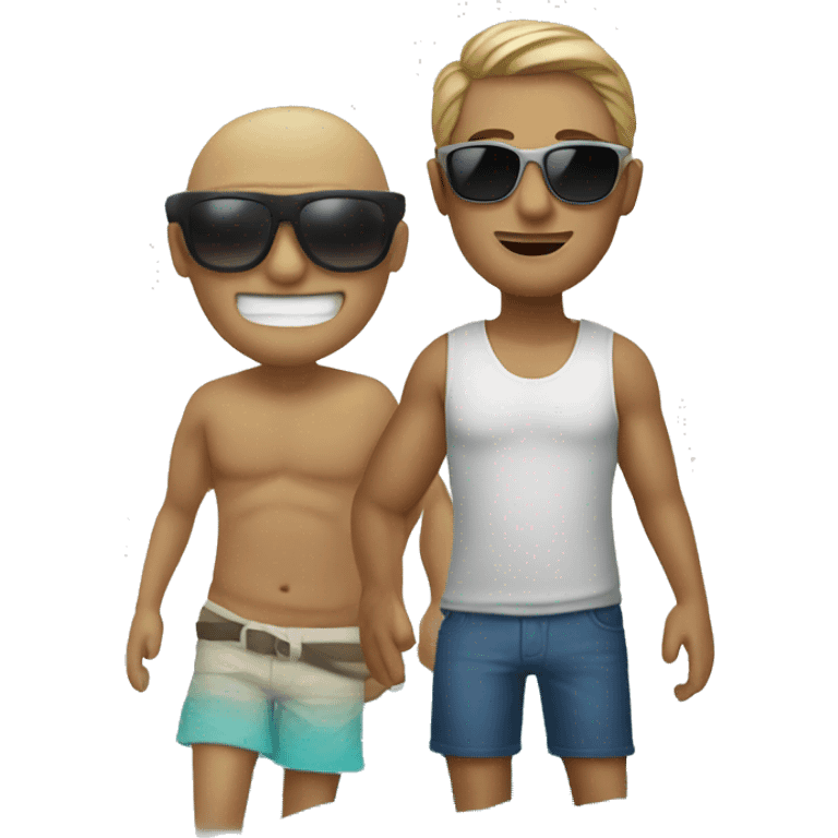 A guy in the beach with sunglasses  emoji