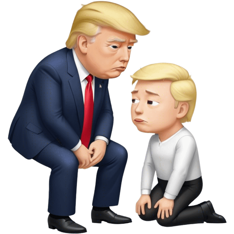 trump bowing down to king elon musk emoji