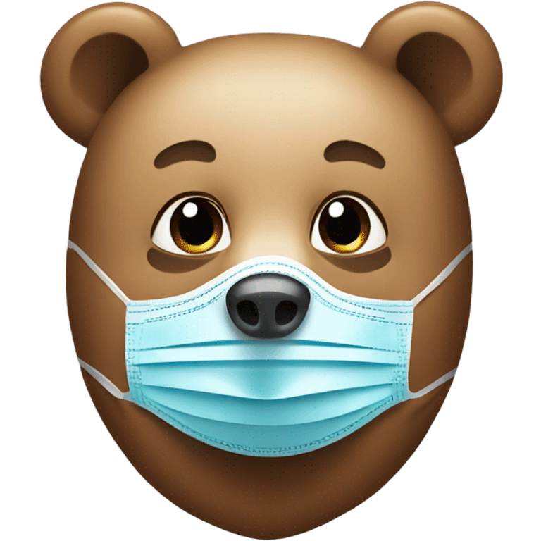 Bear with a face mask emoji