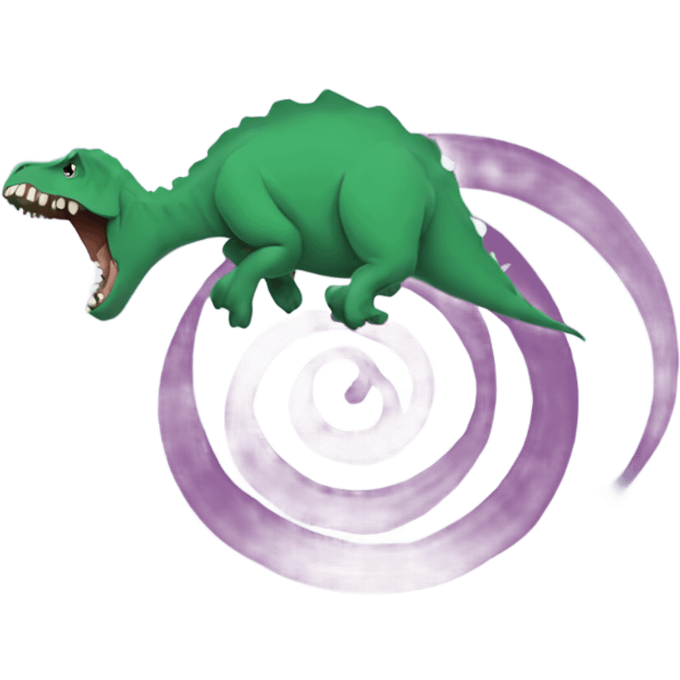 Dinosaur in a swirl emoji