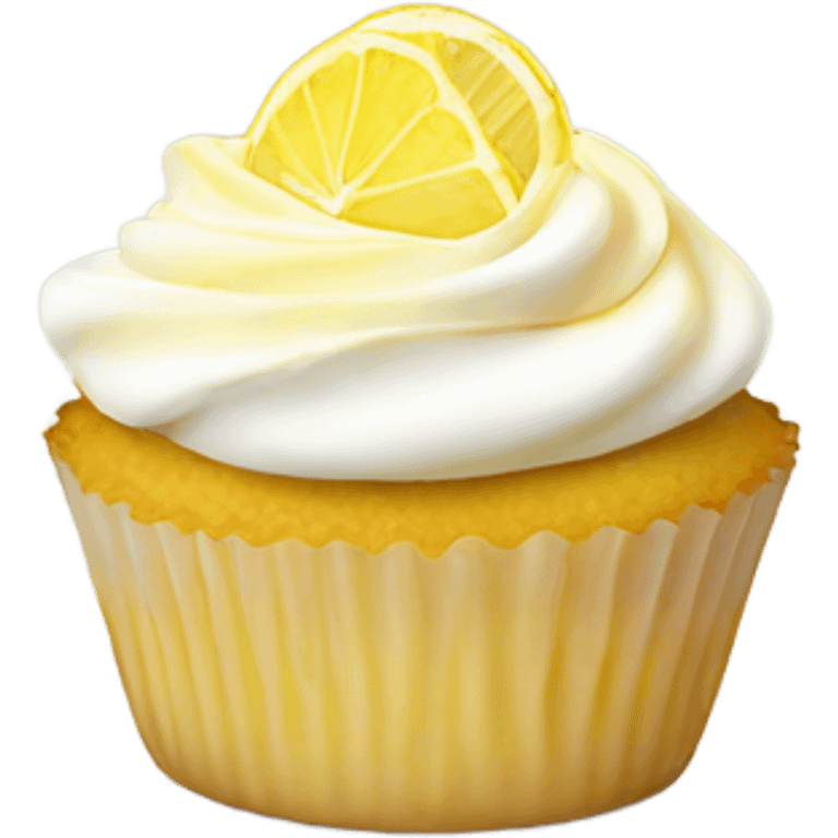 Small Lemon meringue cupcake without drip emoji