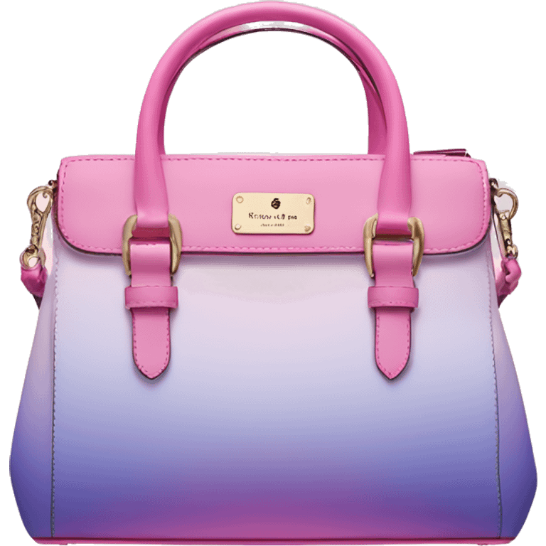 Realistic isolated periwinkle to pink ombre Kate Spade handbag.  emoji