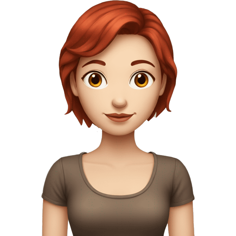 Beautiful Fair skin colour girl with dark red hair colour emoji