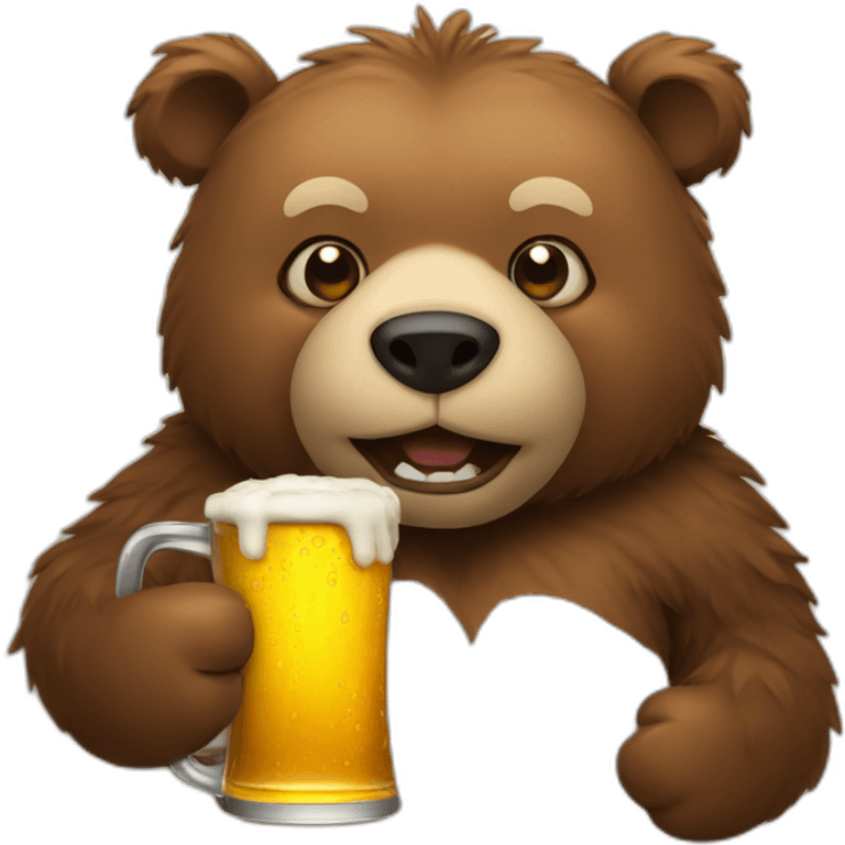 Bear with beer emoji