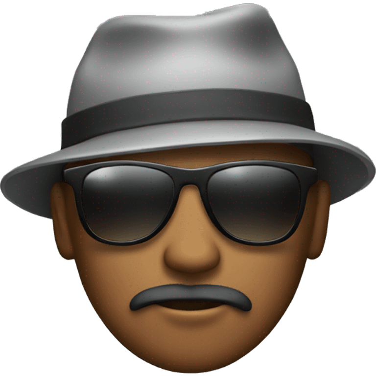 a man with spor hat and he has bear and sunglasses emoji