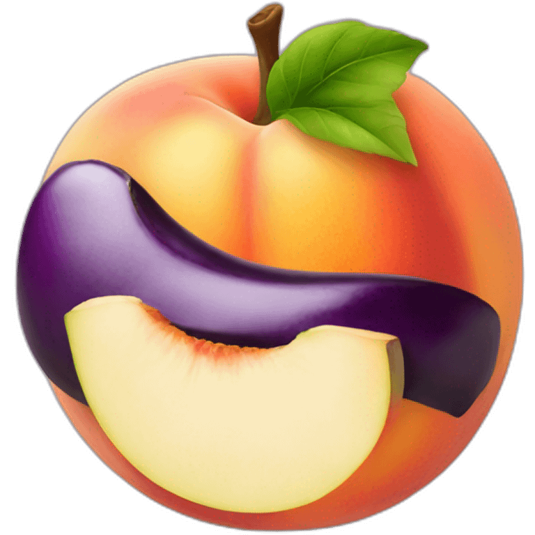 Peach with eggplant emoji