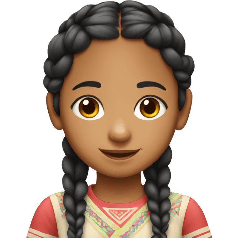 Little peruvian girl with twin braids emoji