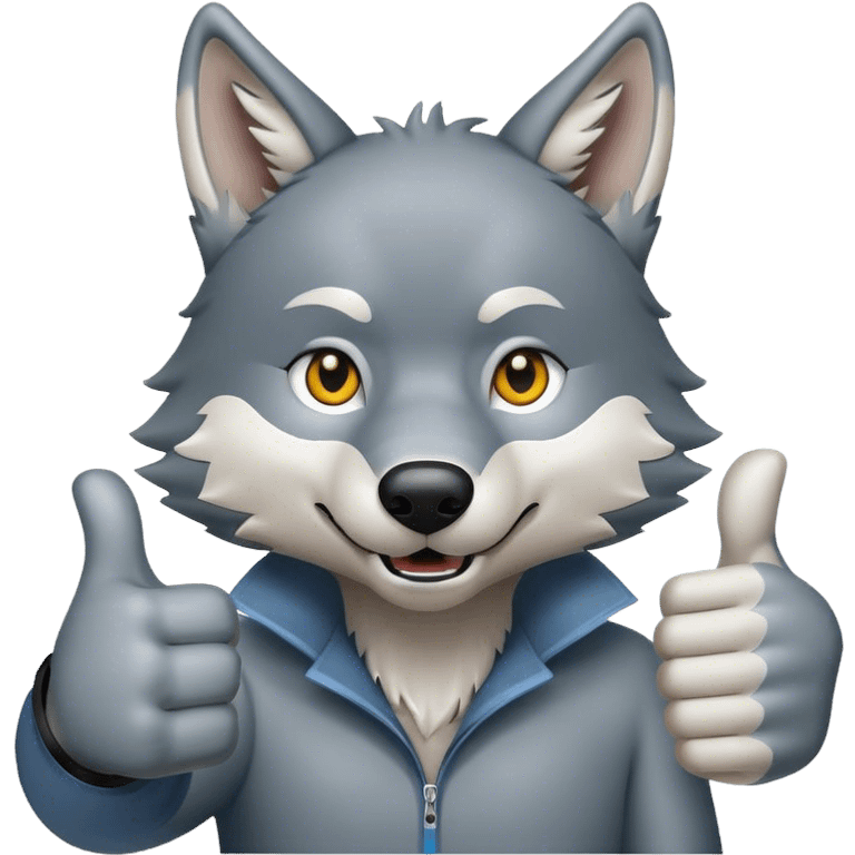 Wolf giving thumbs up emoji