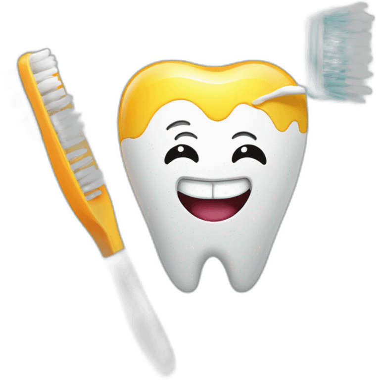 happy tooth brush emoji