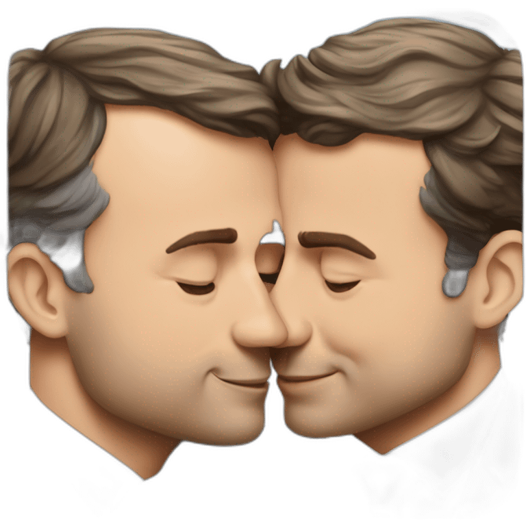 Emmanuel macron kissing Gerald Darmanin emoji