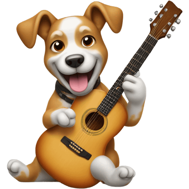 Dog playing guitar emoji