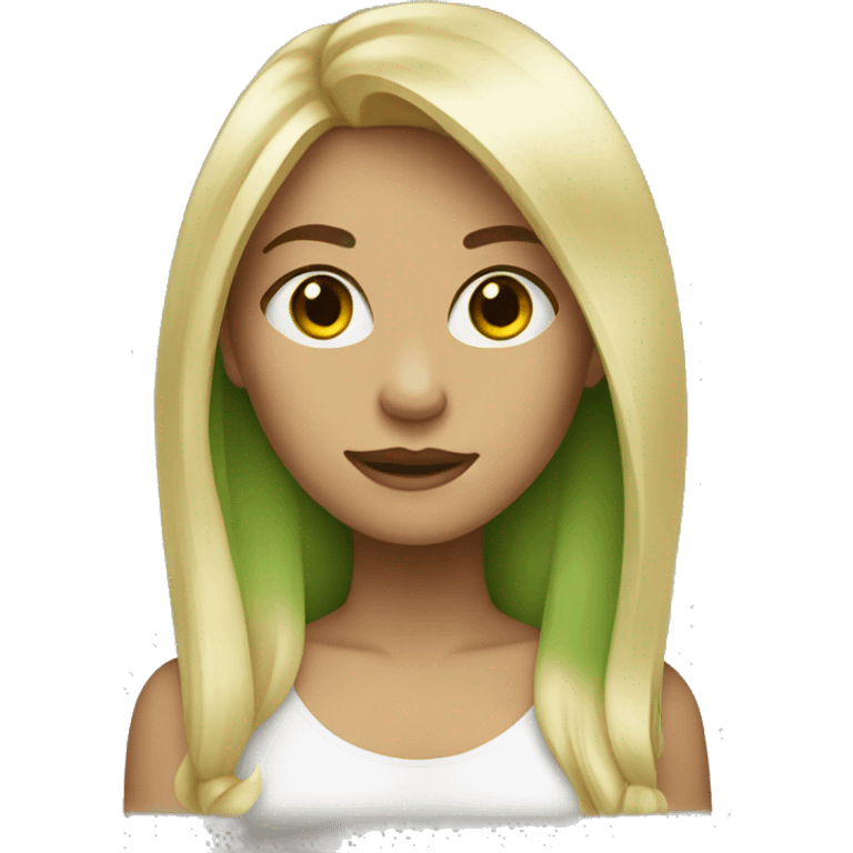 Half green half blonde hair girl emoji