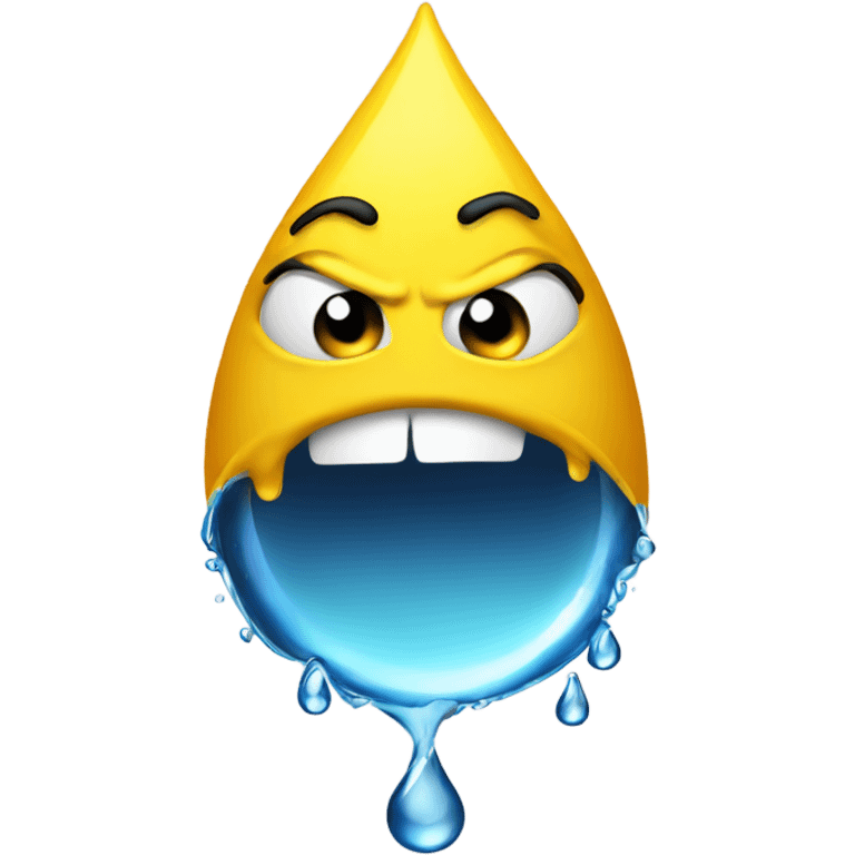 angry water droplet yellow emoji