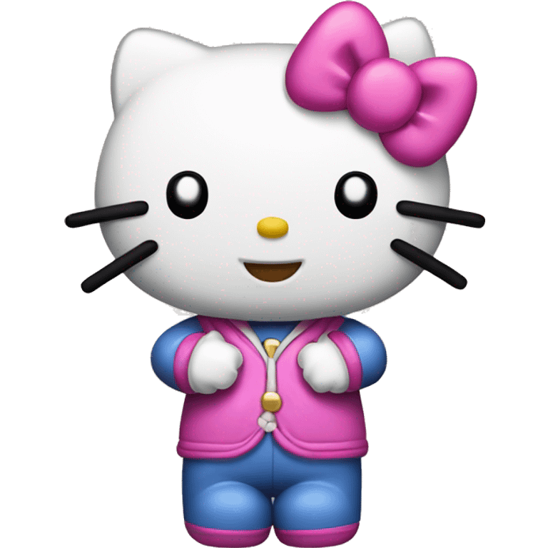 Hello kitty with peace sign emoji