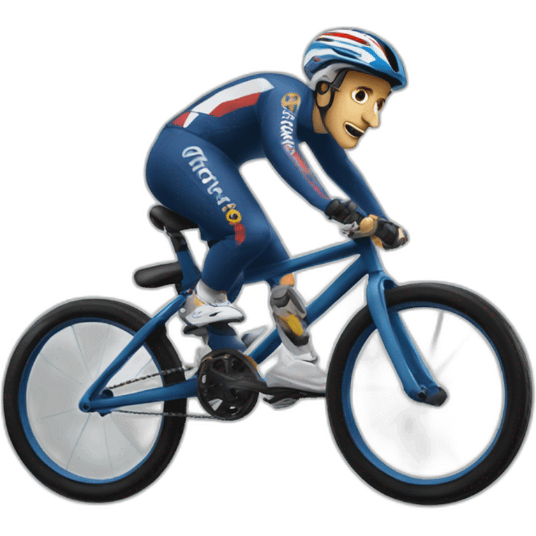 emanuel macron ride a bmx race bike emoji