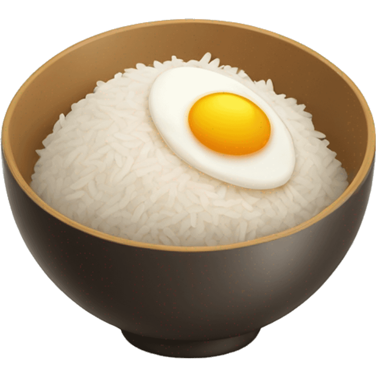 Rice and egg in a bowl emoji