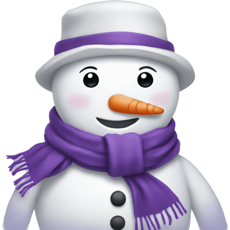 Snowman with purple scarf emoji