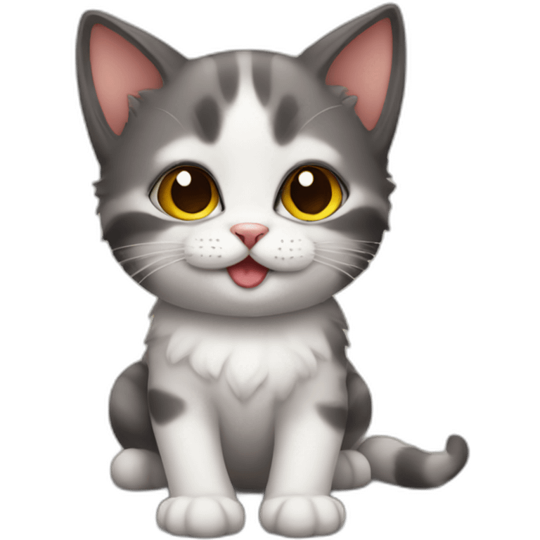 Very cute kitten Halloween emoji