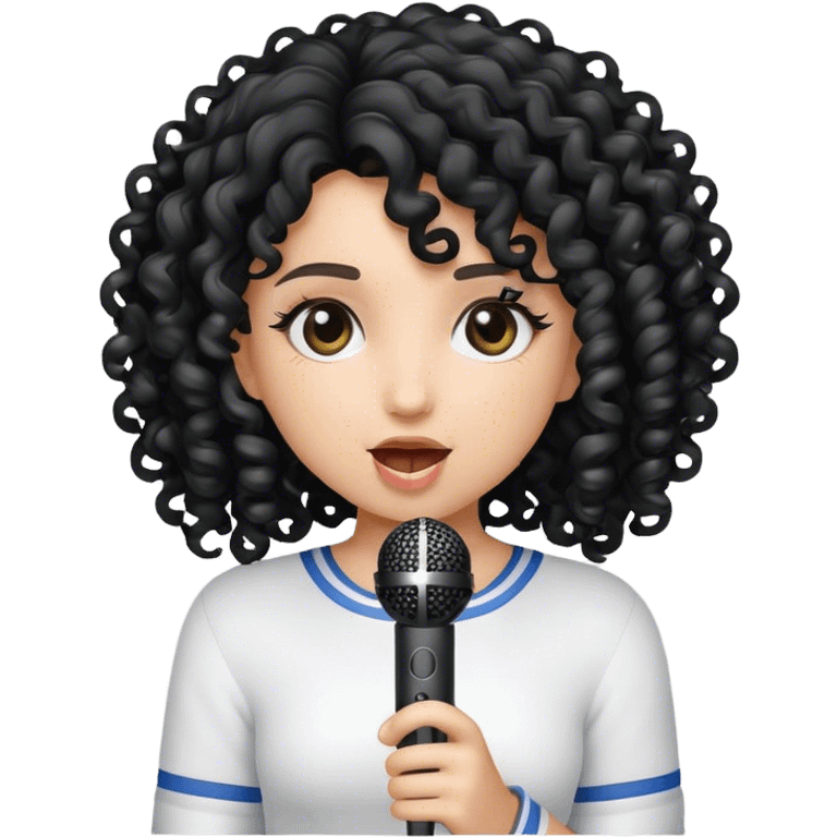 girl  Black curly with mic emoji