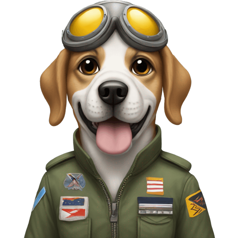 Fighter pilot dog emoji