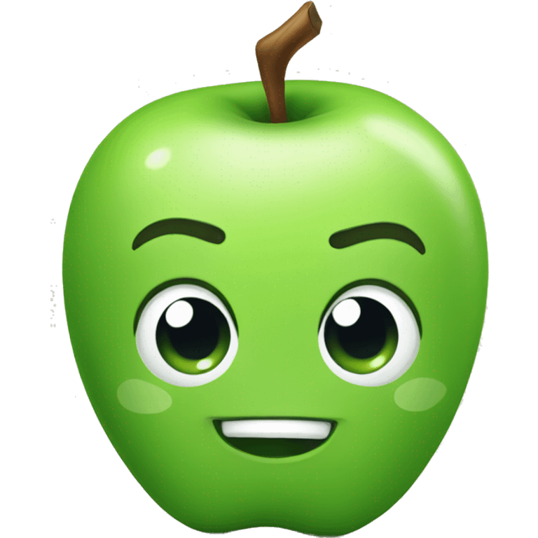  cute green apple  emoji