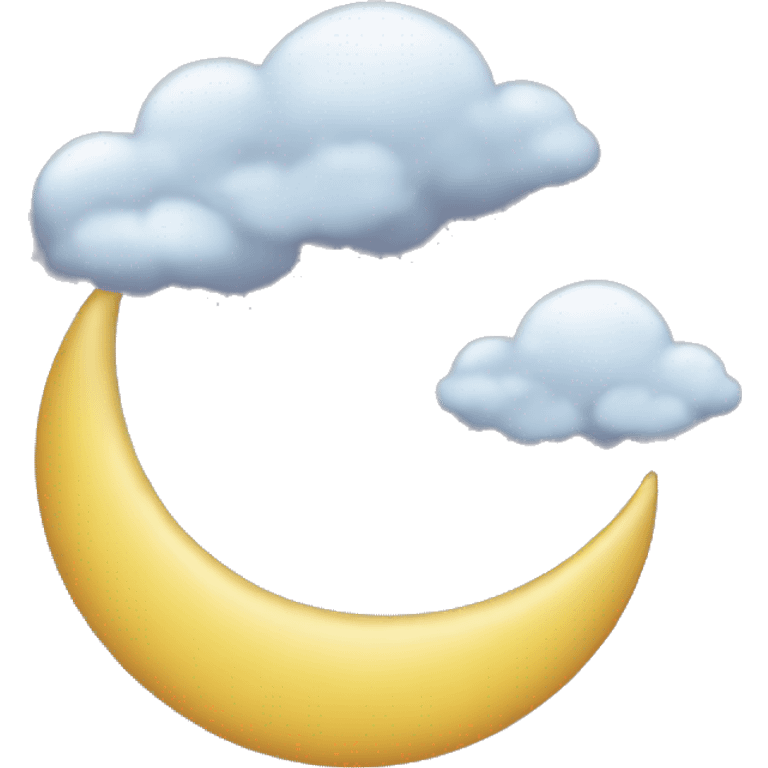 Crescent in a cloud emoji