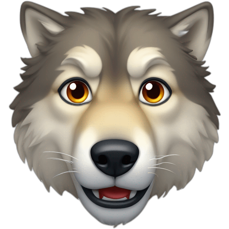 Loup doré et bleu yeux rouges  emoji